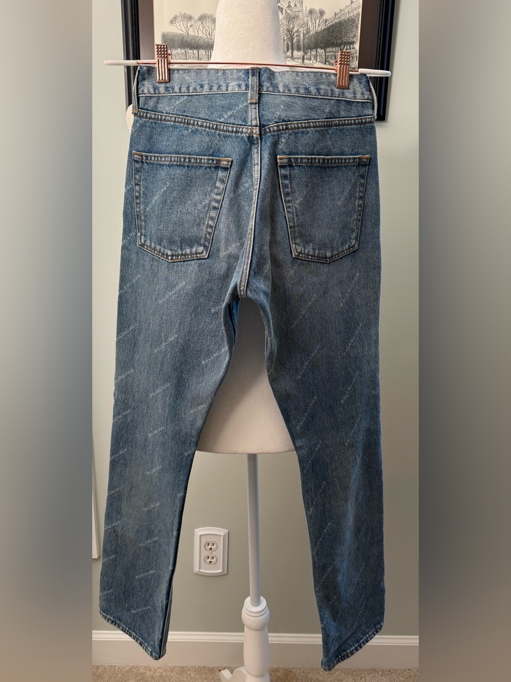 Balenciaga Logo 5 Pocket Button Fly Jeans 26" waist - Picture 5 of 10